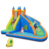 HONEY JOY Inflatable Water Slide Bouncer, Children Wet & Dry Bounce House with Climbing Wall (with 450W Blower)
