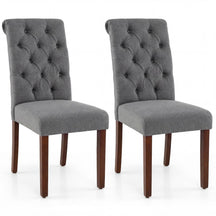 Upholstered Dining Chairs Set of 2, Button Tufted Chairs w/Padded Seat & Backrest
