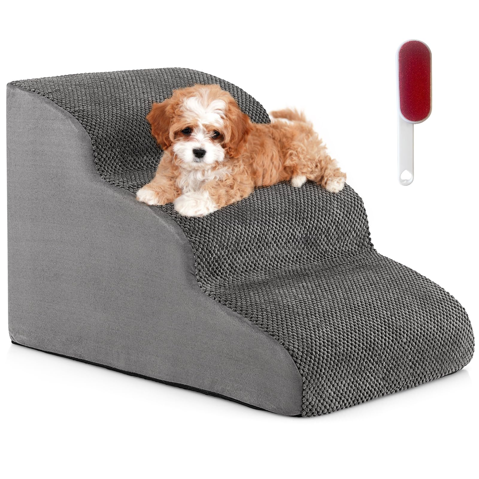 3-Step Pet Stairs/Ramp with Storage Bag & Hand Strap