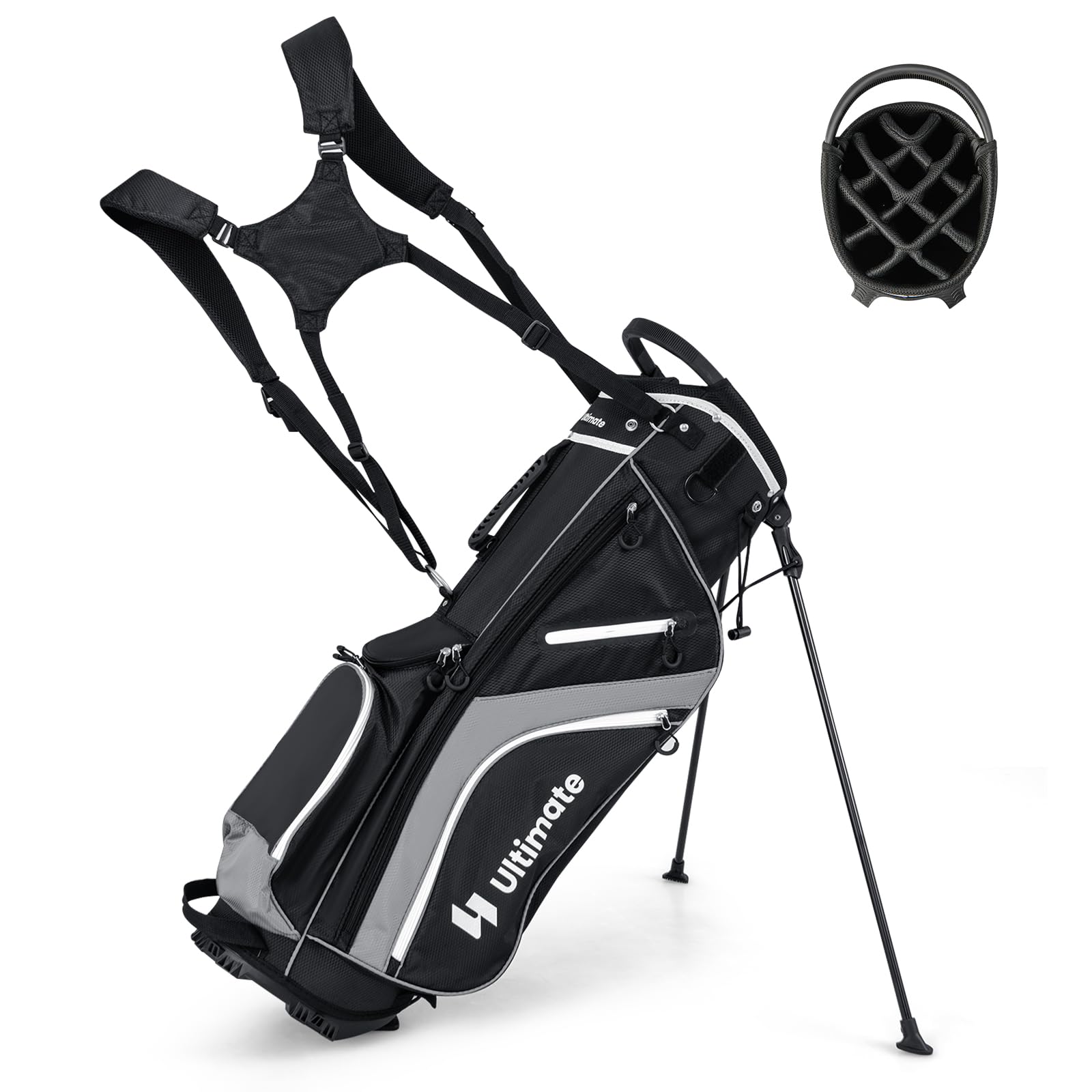 Golf Stand Bag, Golf Club Bag w/ 14 Way Top Dividers, Lightweight Golf Carry Bag