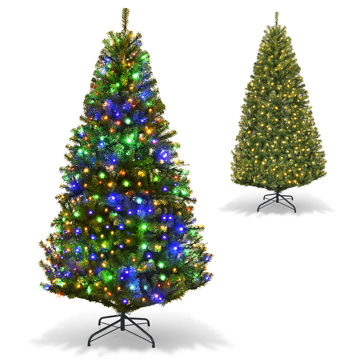 Pre-Lit Artificial Holiday Christmas Xmas Tree with 11 Mode & Color Lights