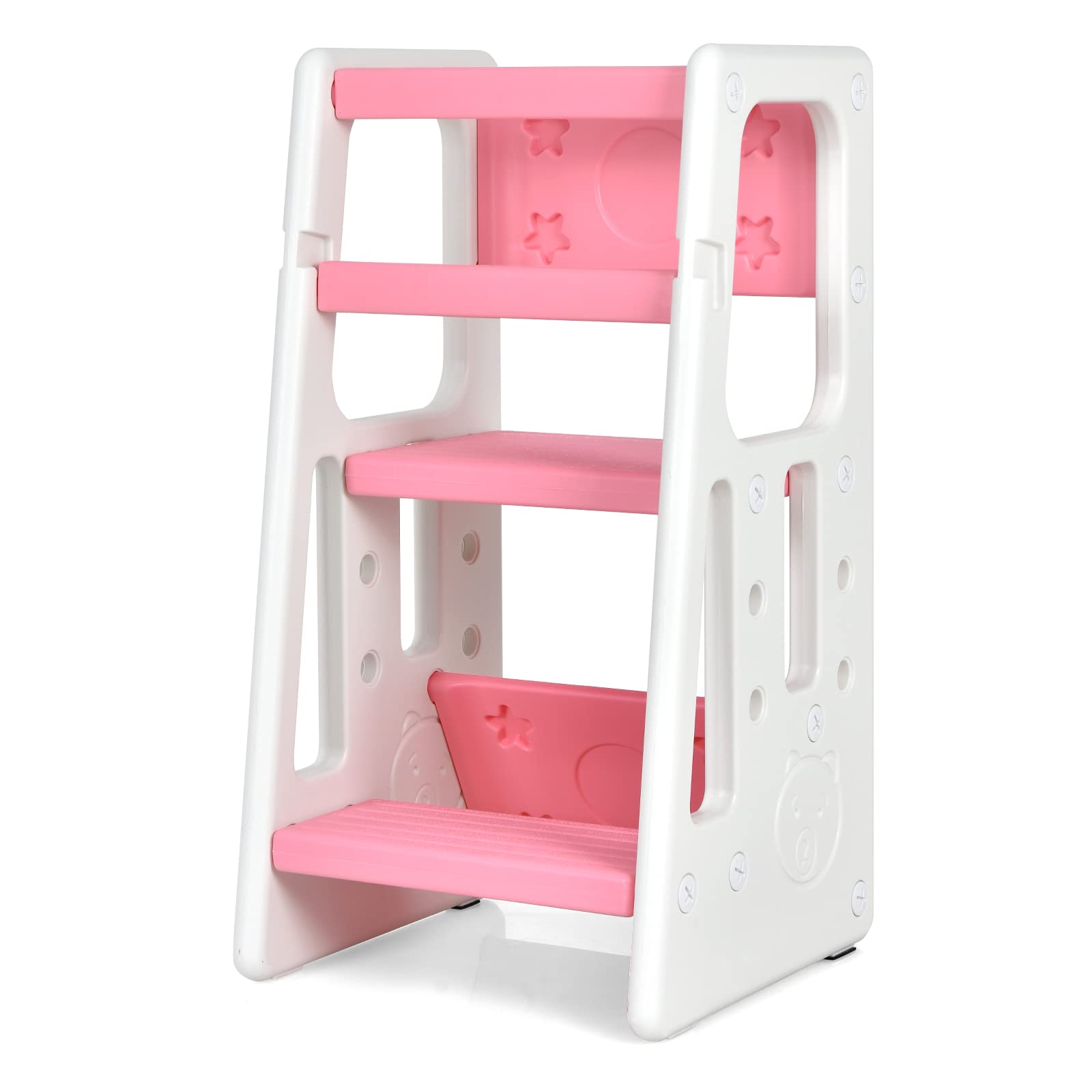 Kids Step Learning Stool with Double Safety Rails for Baby