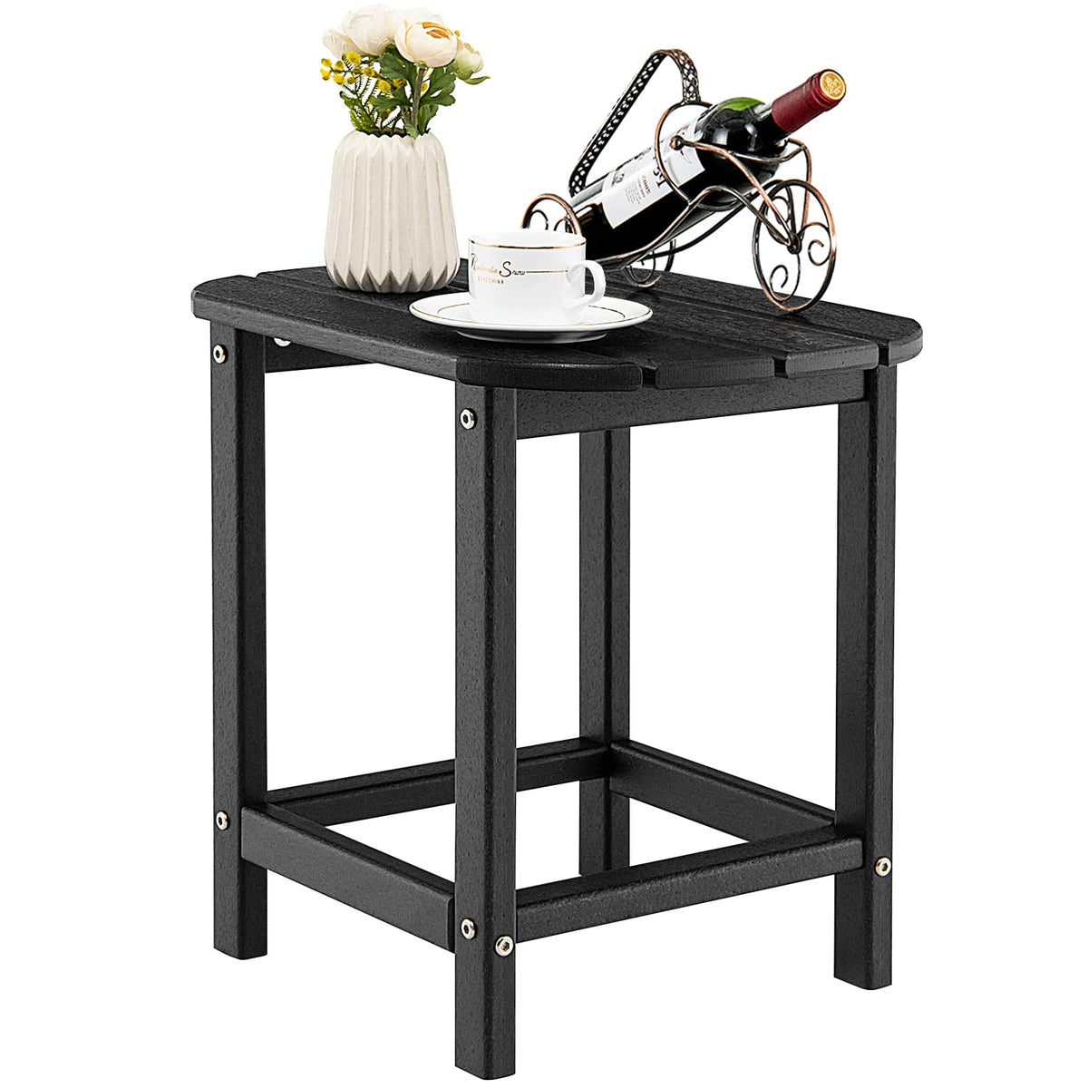 46cm Adirondack Outdoor Side Table, Weather Resistant End Table, Outdoor Tea Table for Patio, Backyard