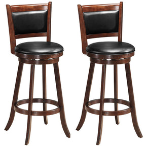 Giantex Bar Stools Set of 2, Accent Wooden Swivel Barstool Backed Dining Chair
