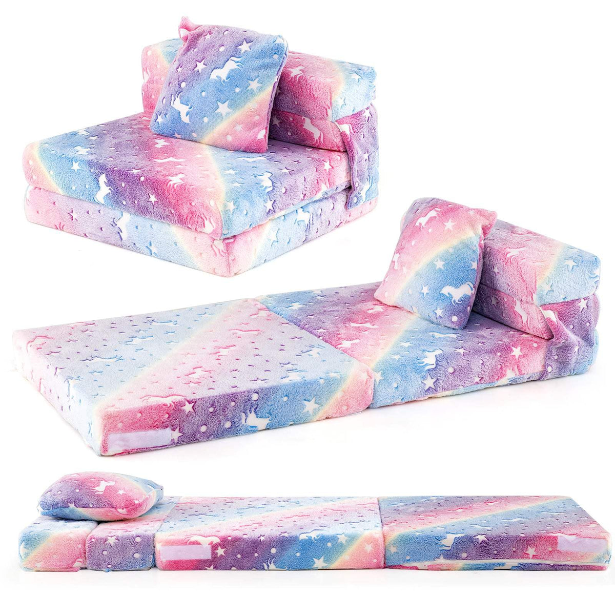 HONEY JOY Glow in The Dark Kids Folding Sofa Bed Floor Mattress