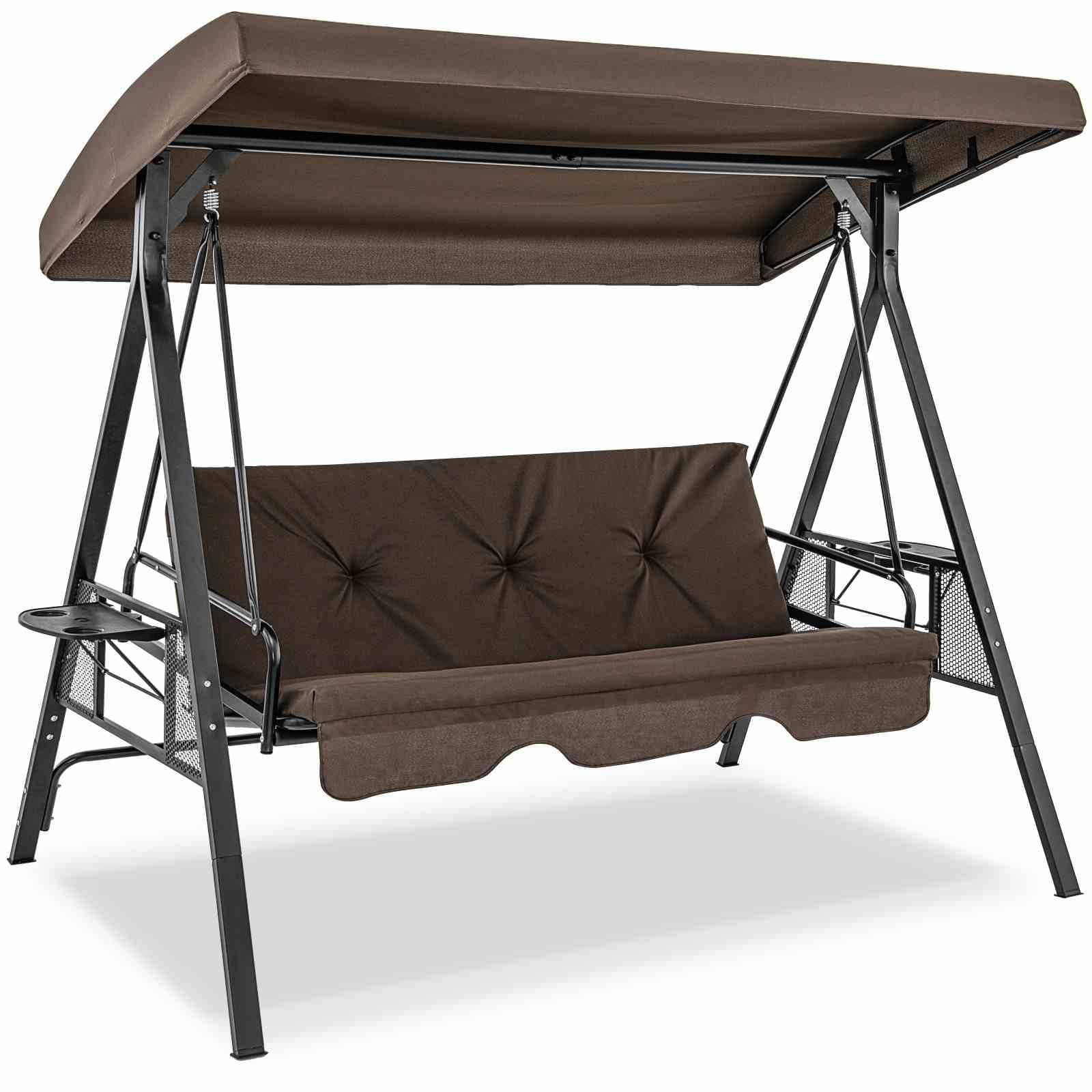 2-in-1 Patio Convertible Swing Chair to Flat Bed