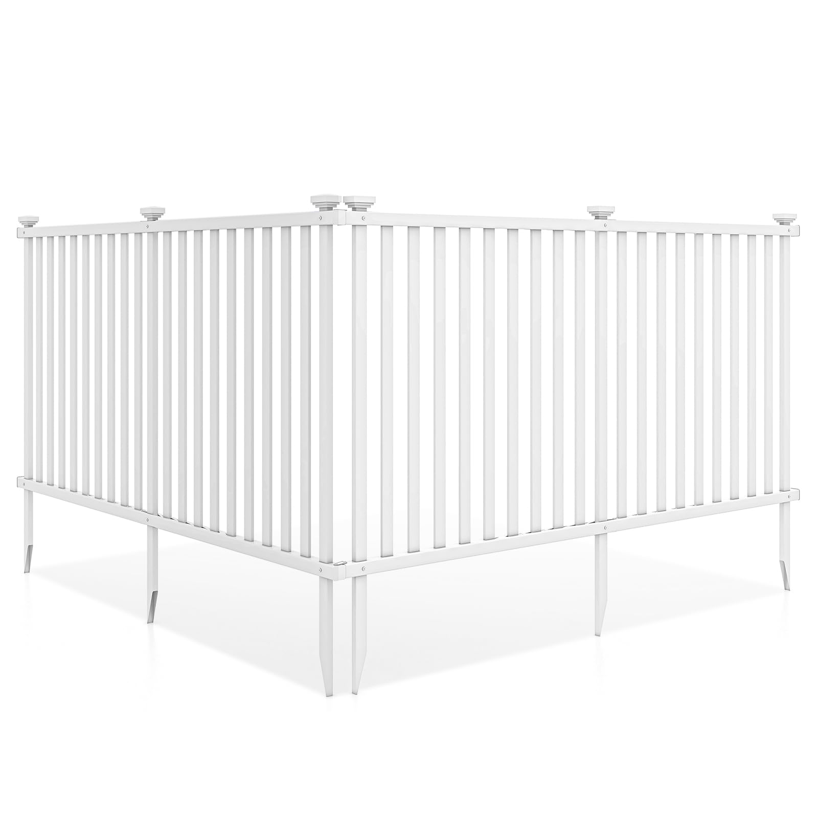 Giantex Picket Fence 2 Panels, 80''W x 37.5''H Decorative Outdoor Garden Fence