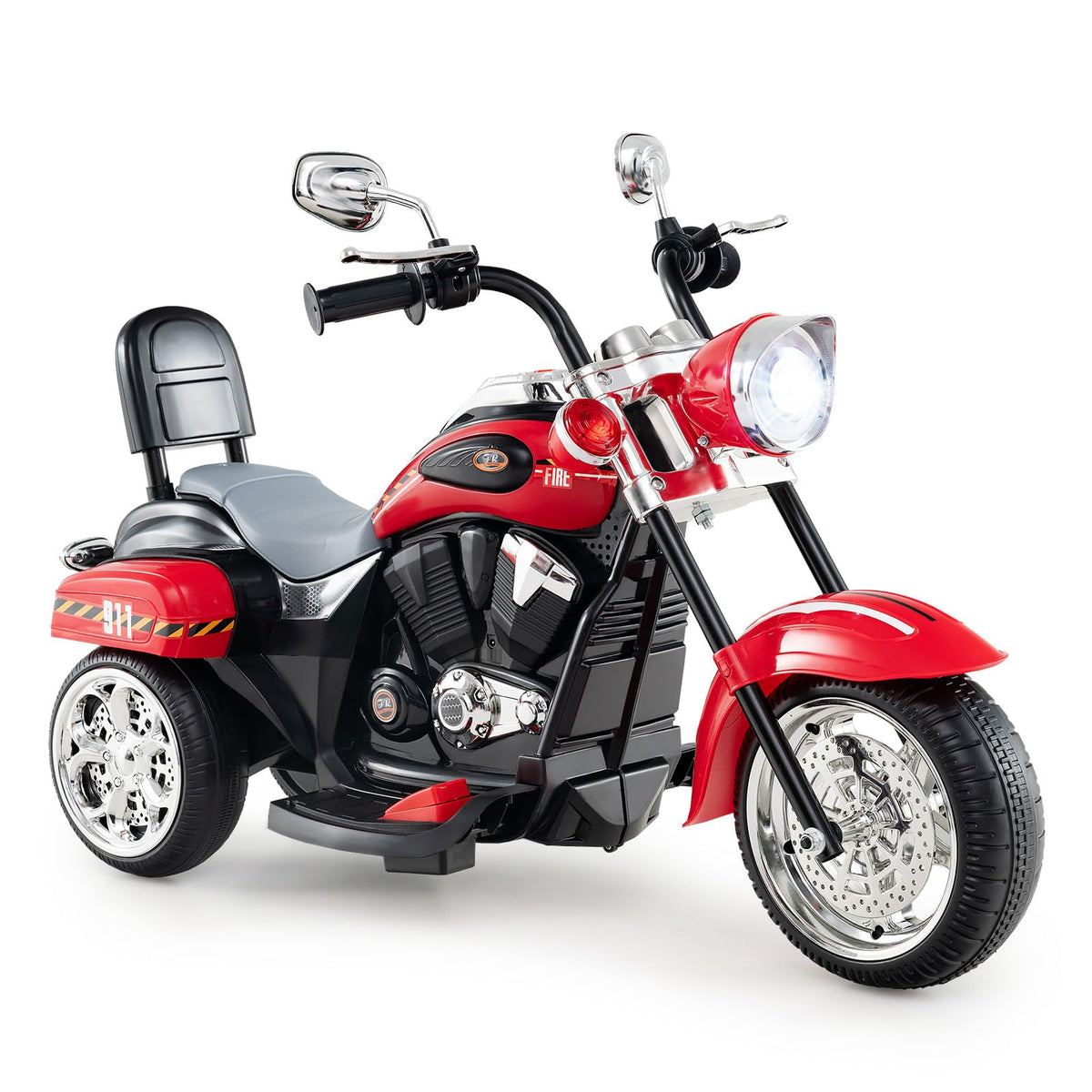 Kids Motorcycle, 6V Battery Powered 3-Wheel Electric Motorcycle for Kids with Headlight & Horn