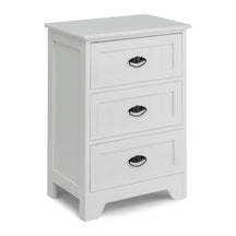 3 Drawers Nightstand, Accent Bedside End Table w/Vintage Handle, Anti-Toppling Device