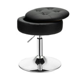 Vanity Stool with Storage, 360° Swivel PU Leather Vanity Chair, 50-66cm Height Adjustable Makeup Stool with Flipped Lid
