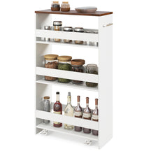 4-Tier Rolling Storage Cart, 20cm Slim Kitchen Cart on Wheels