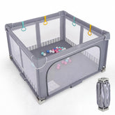 Baby Playpen 127 x 127cm, BPA-Free Foldable Toddlers Safety Fence Play Yard with Zipper Gate