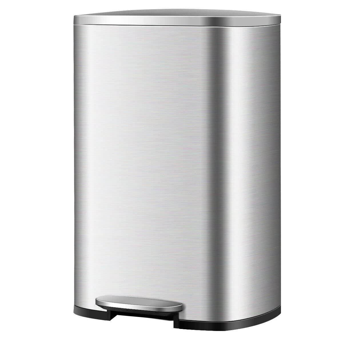 Giantex 50L Pedal Rubbish Bin Stainless Steel Trash Waste Garbage Can Kitchen