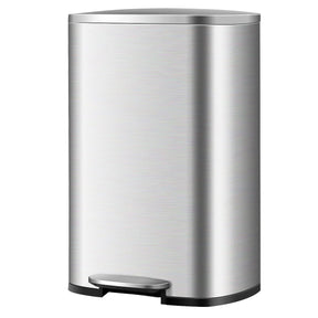 Giantex 50L Pedal Rubbish Bin Stainless Steel Trash Waste Garbage Can Kitchen