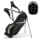 Golf Club Bag w/ 8 Way Top Dividers, 7 Zippered Pockets, Cooler Bag, Dual Strap & Rain Hood