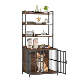 Dog Crate Furniture w/Storage Shelves
