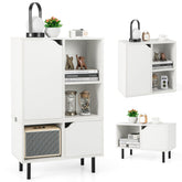 Giantex Stackable Bookcase, Combination Lattice Cabinet, Floor Open Bookshelf w/Adjustable Shelf & Cubes