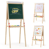 BABY JOY 3 in 1 Easel for Kid, Height Adjustable Wooden Art Easel