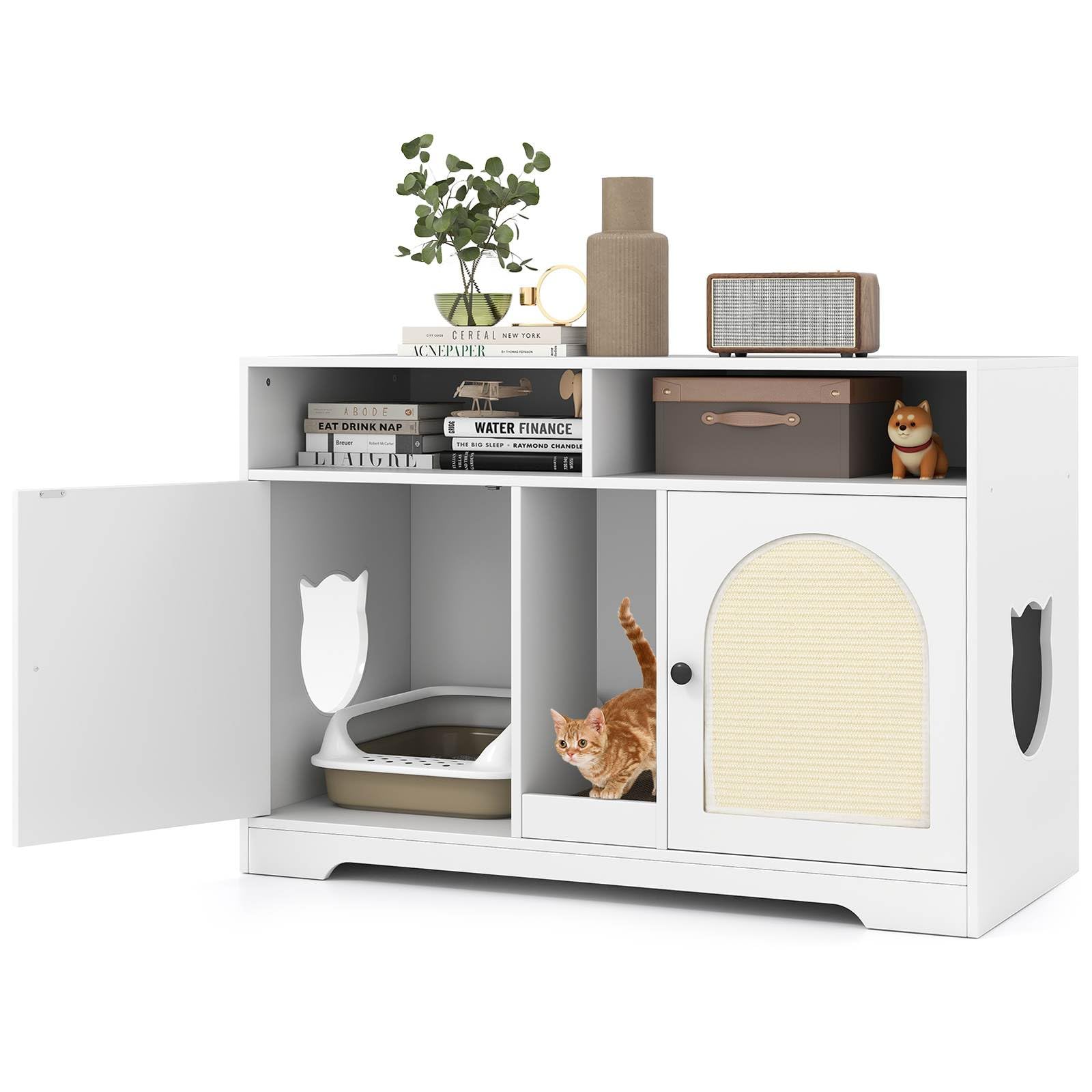 108 cm Hidden Cat Washroom Furniture w/Storage