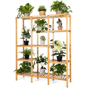 Bamboo Plant Stand, 5 Tier 12 Potted Plant Shelf