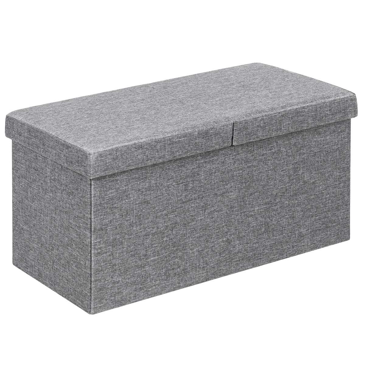 Giantex Storage Ottoman, Upholstered Chest Bench w/Storage Space
