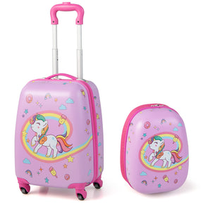 BABY JOY 2 PCS Kids Luggage Set, 13" & 16" Kids Carry On Suitcase Set