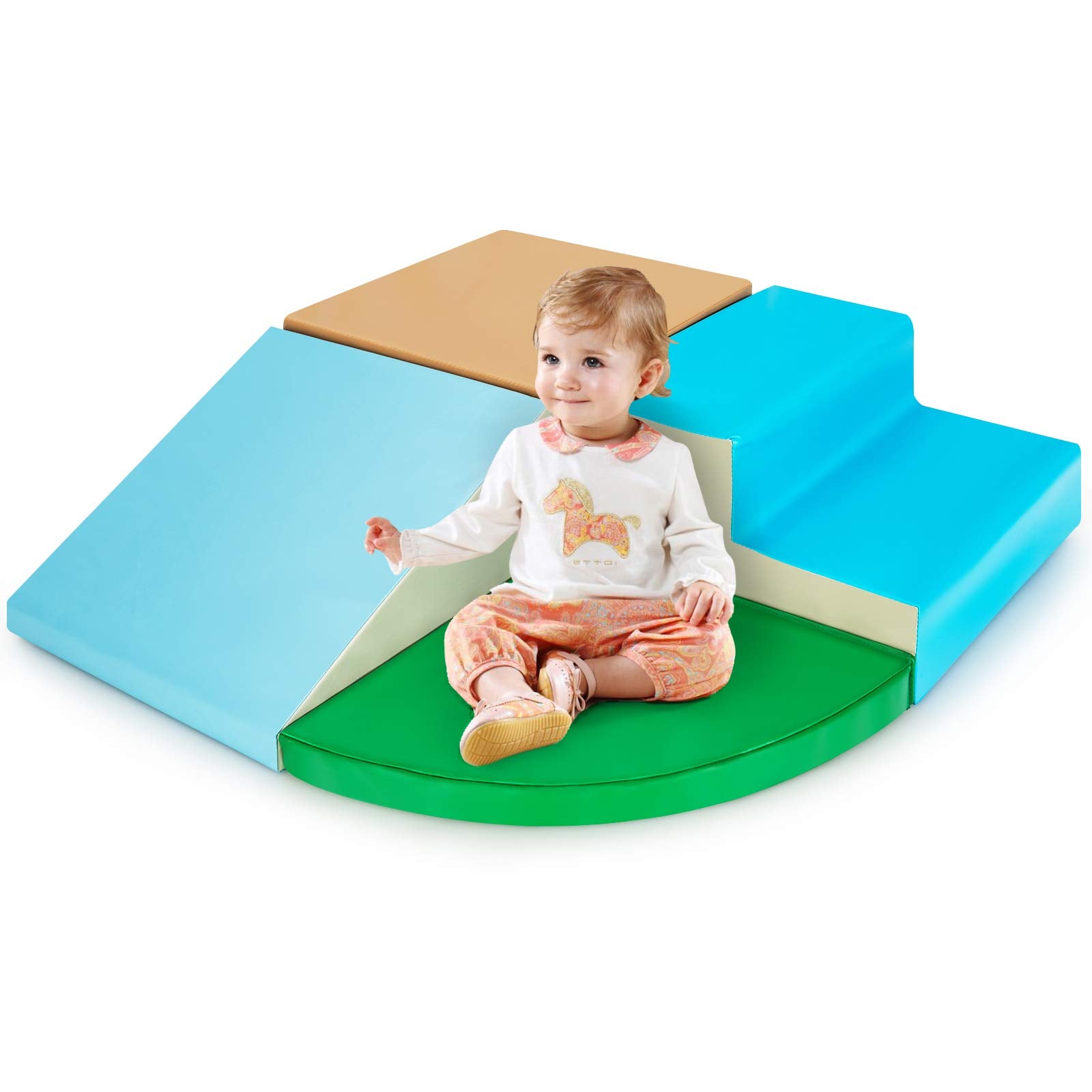 4-Piece Kids Climb Crawl Playset for Nursery and Kindergarten