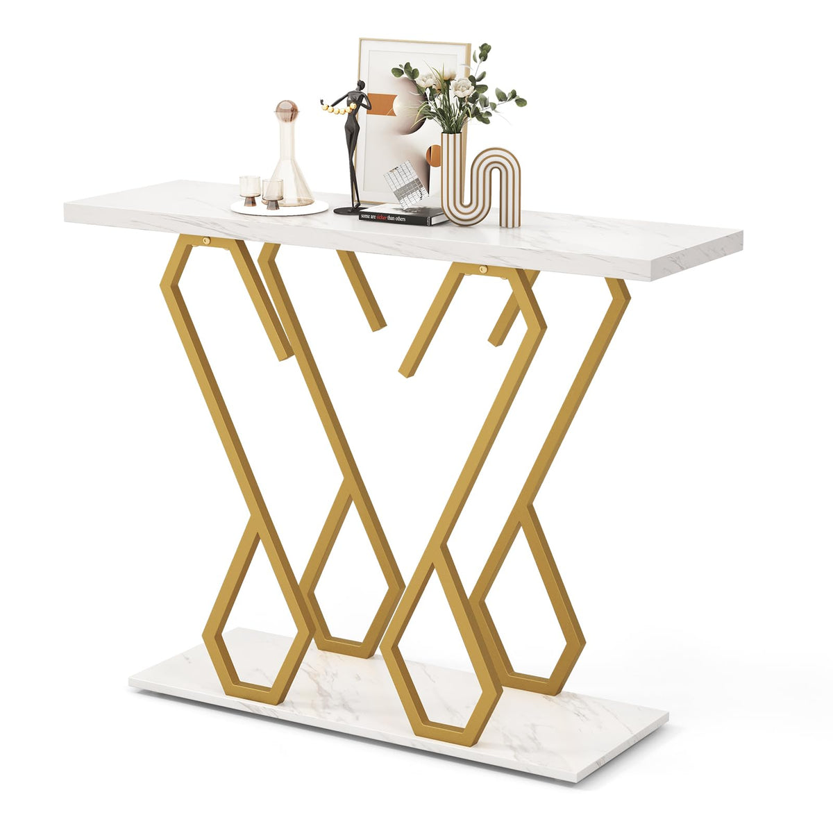 Faux Marble Console Table Foyer Table Entryway Hallway Table Side Table