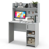 Giantex Computer Desk with Hutch, Home Office Desk w/Raised Display Shelf & 2 Open Shelves