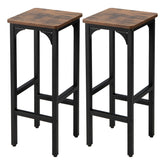 Giantex Bar Stools Set of 2, 30CM Counter Height Stools w/Black Metal Frame