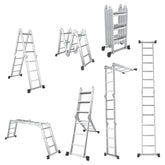 Giantex 7-in-1 12 Ft Folding Ladder, Multi Position Aluminium Extension Ladder