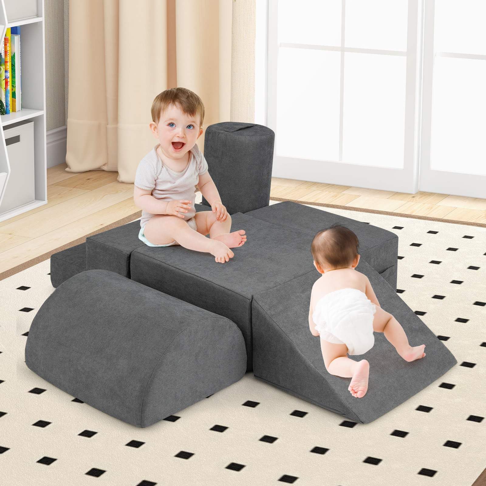 6-Piece Baby Climbing Blocks Kids Indoor Soft Play Structure