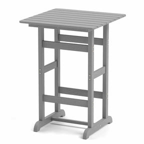 76cm x 76cm Square Bar Table, Patio HDPE Bar Height Dining Table w/Slatted Tabletop