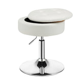 Giantex Vanity Stool with Storage, 360° Swivel PU Leather Vanity Chair, 50-66cm Height Adjustable Makeup Stool