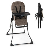 Foldable High Chair, Easy Clean Compact Highchair with Removable Adjustable Tray and PU Seat Cushion