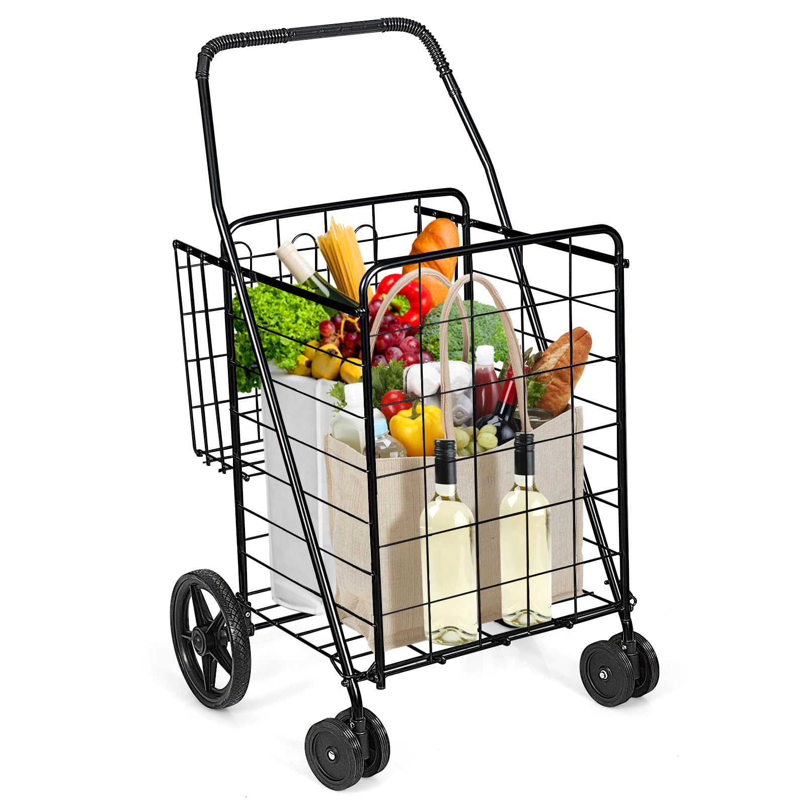 Giantex Folding Shopping Cart, 61D x 61W x 101H