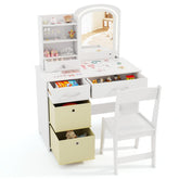 Kids Vanity Set with 2 Color Lighted Mirror