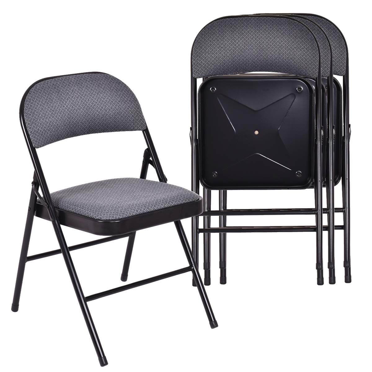 Giantex 4-Pack Folding Chairs, Fabric Folding Chairs
