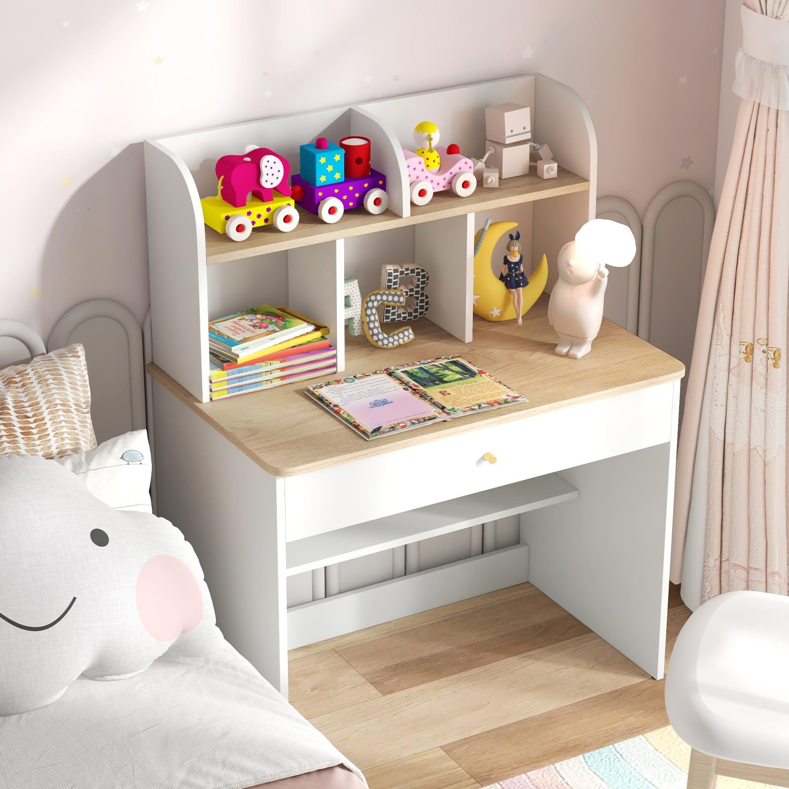 HONEY JOY Kids Wooden Study Desk