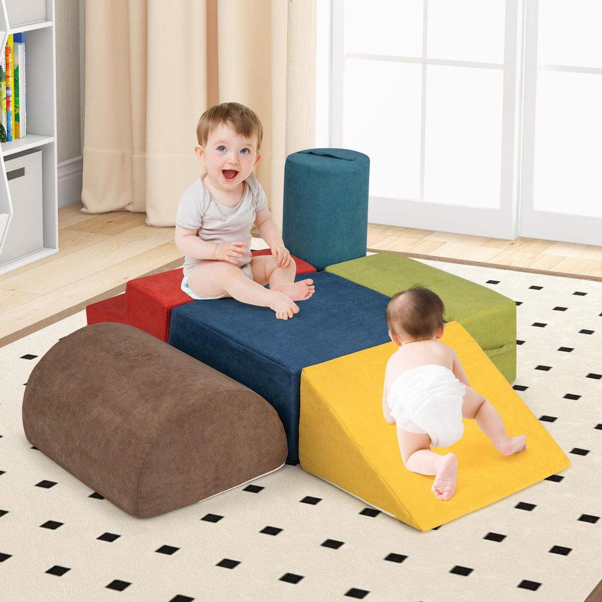 6-Piece Baby Climbing Blocks Kids Indoor Soft Play Structure