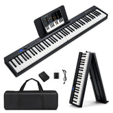 88-Key Foldable Digital Piano with MIDI & Wireless BT & Bag