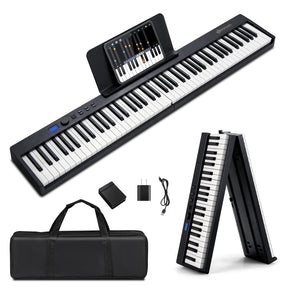 88-Key Foldable Digital Piano with MIDI & Wireless BT & Bag