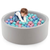 BABY JOY Foam Ball Pit for Kids, Soft Round Ball Pool Playpen Fence with 200 Ocean Balls & Storage Bag