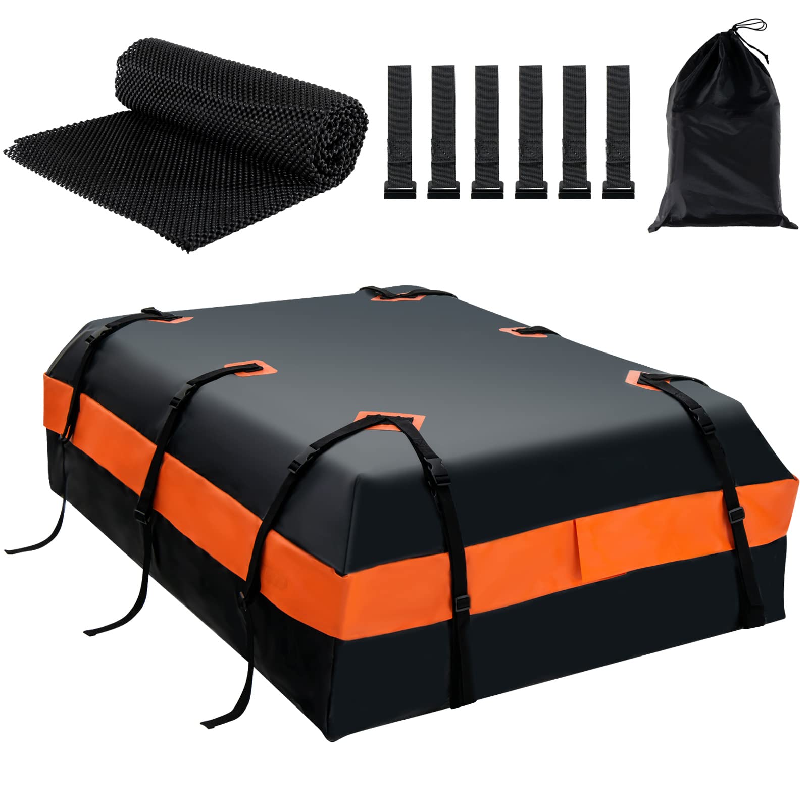 595 L Rooftop Cargo Carrier, Waterproof Car Roof Bag for All Vehicles with/Without Rack