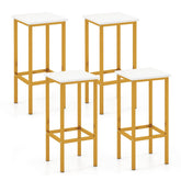 65 cm Square Bar Stools Set of 4, Kitchen Breakfast Stools
