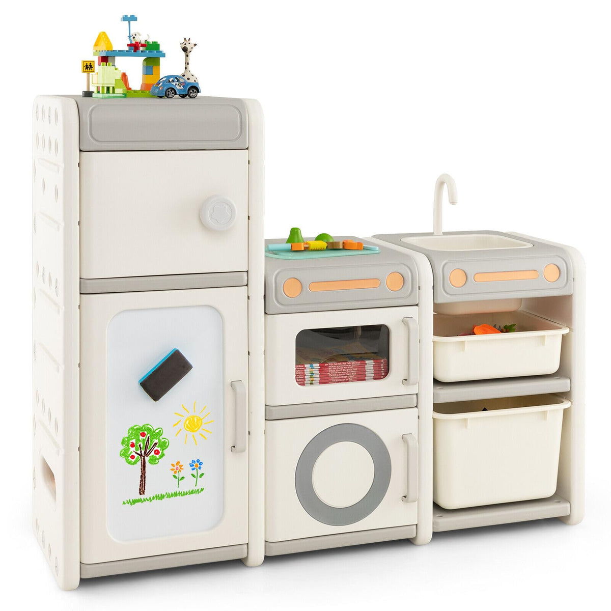 HONEY JOY Kids Toy Storage Organiser, Toy Chest and Bookshelf
