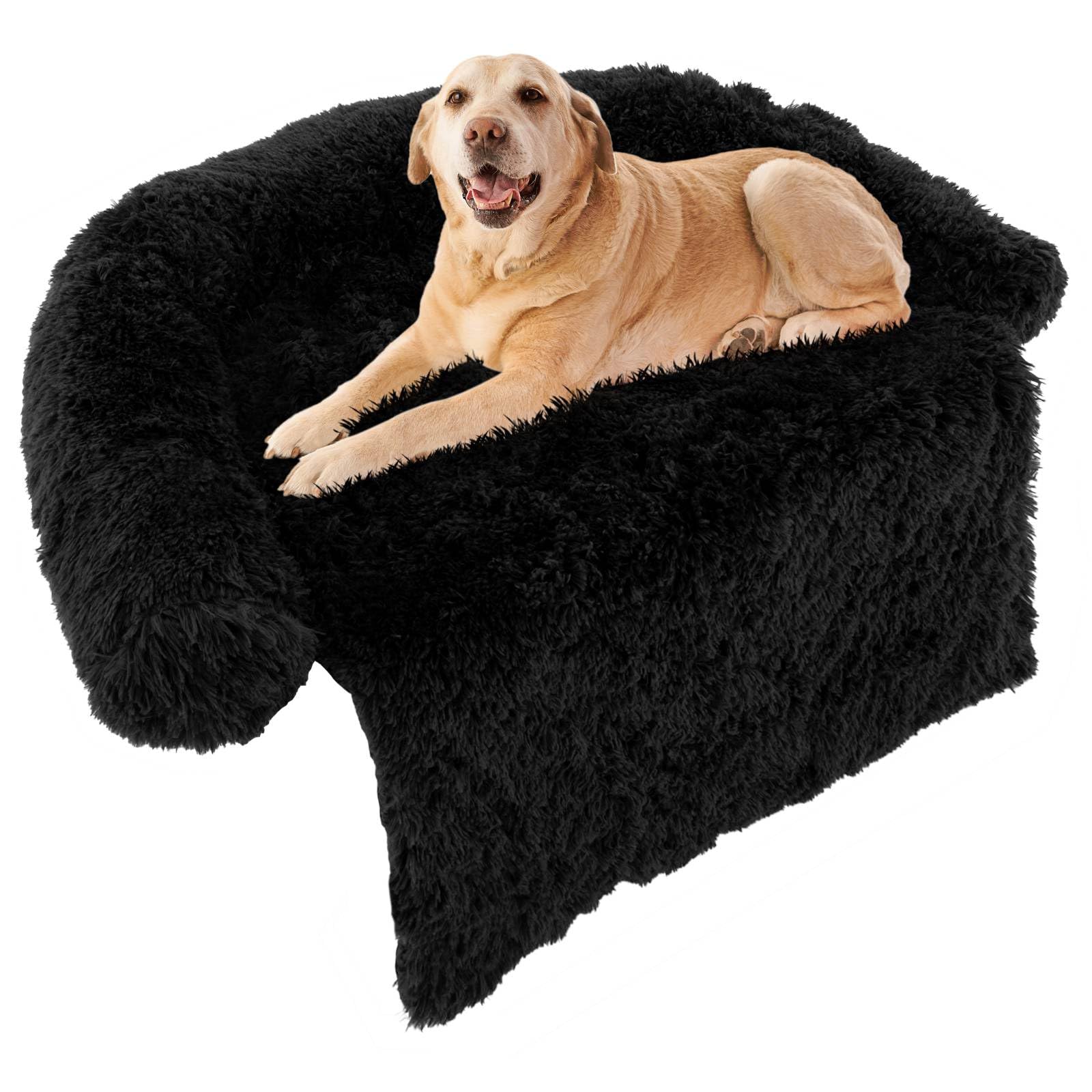 Plush Calming Dog Couch Bed, Dog Sofa Bed for Furniture Protector