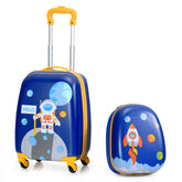 2 PCS Kids Luggage Set, 13" & 16" Kids Carry On Suitcase Set, Children Travel Rolling Trolley Suitcase