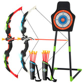 Youth Archery Bow Set, Bow and Arrow Toys for Kids with LED Light Up Bow, 20 Suction Cup Arrows