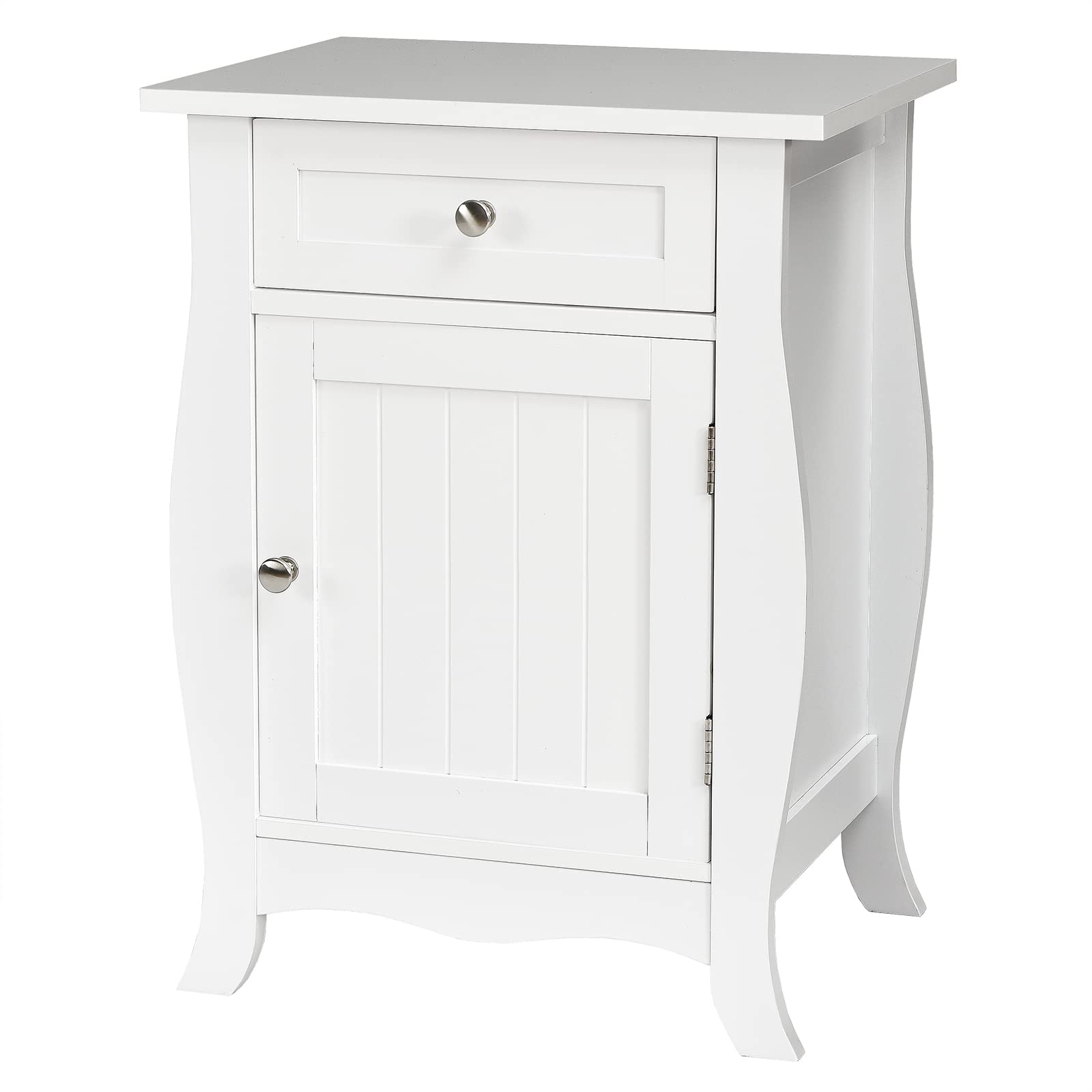 Giantex Accent Table, Storage Floor Cabinet, Wooden Nightstand Bedside Table
